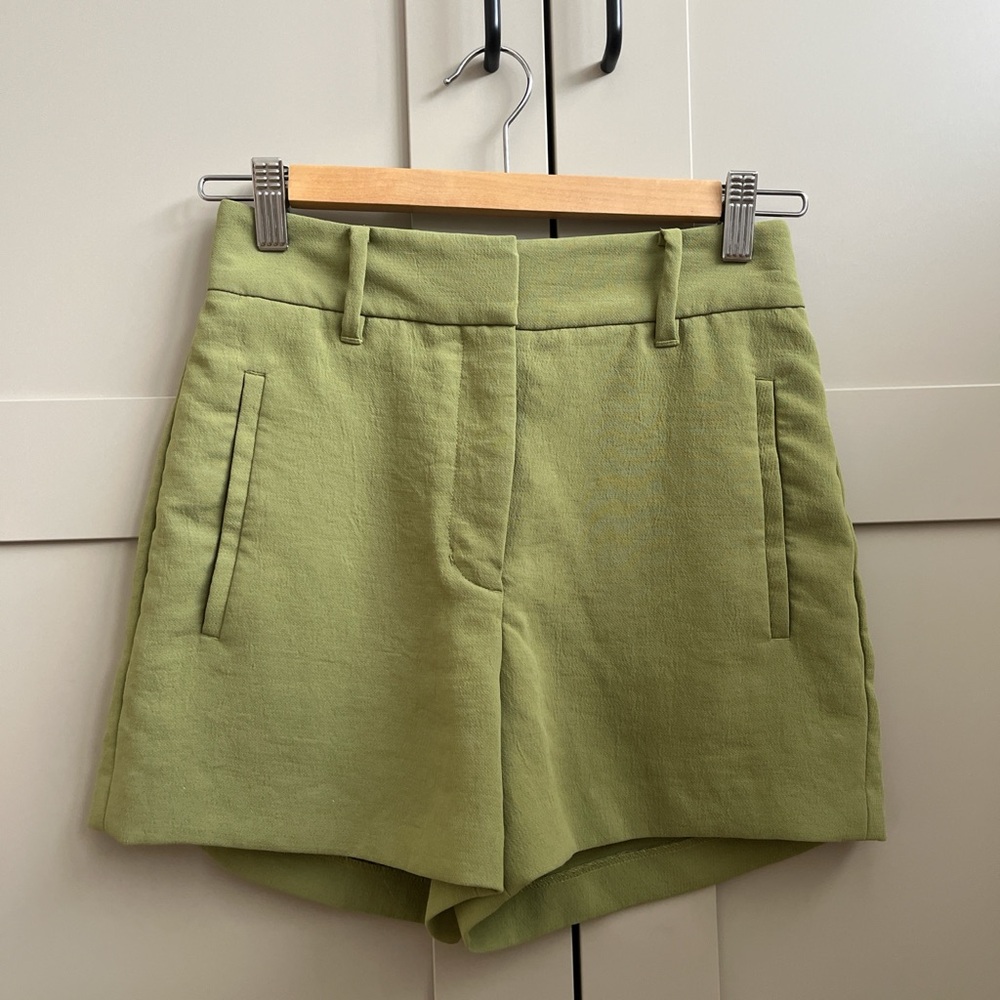 Aritzia High Waist Light Green Shorts